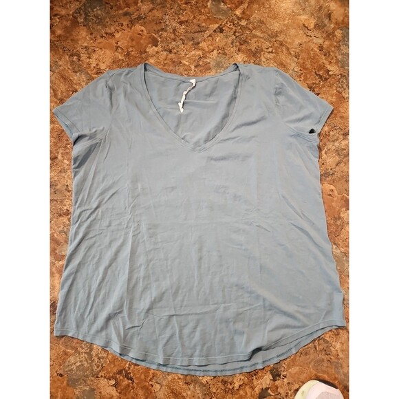 Lululemon‎ Love Tee V Neck Blue/Green? Size ?4 Measures 24" Laying Flat (L17) - Picture 6 of 6